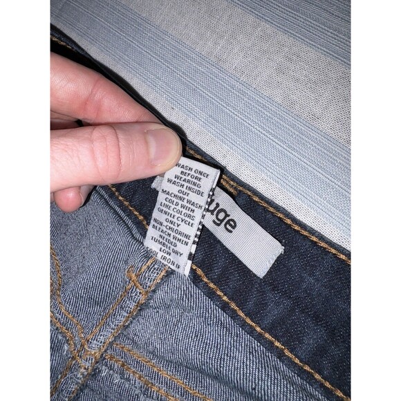 Y2K Refuge Jean Shorts Women’s Size 6 Dark Blue Denim Raw Hem Frayed Booty Short - Picture 7 of 11